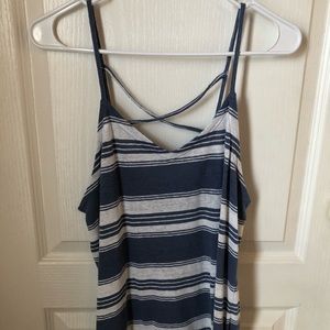Blue and White Striped Tank
